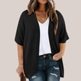 thumbnail image 2 of Plebaso Womens Plus Size Cardigan Short Sleeve Summer Cardigans Open Front Casual Blouses with Pockets, 2 of 7
