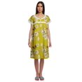 thumbnail image 1 of Moomaya Short Sleeve Nightdress For Ladies Printed Button Placket Nightwear, 1 of 4