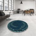 thumbnail image 4 of Ahgly Company Tapis d'Intérieur Lavable en Machine Carré Transitionnel Vert Cyan Foncé, 7 Pieds Carré, 4 of 7