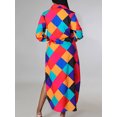 thumbnail image 4 of Tralilbee Nouvelle Robe Blouse Style Manches Longues Décontractée Mode Manches Imprimé Robe de Fête pour Dames Bouton Tenue d'Intérieur Col à Revers Mode Urbaine Fête d'Anniversaire, 4 of 5