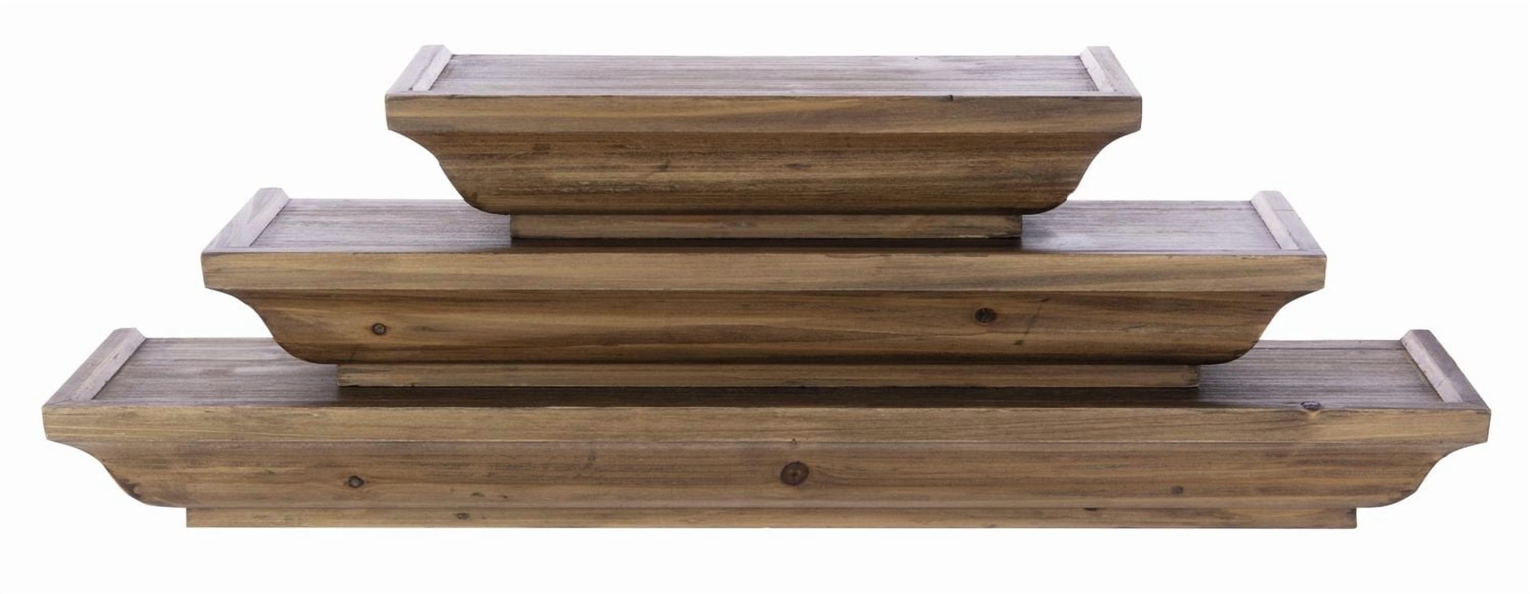 kieragrace Muskoka étagères en bois Fitz – Noyer, longueur de 30,48 cm (12 po), 25,72 cm (18 po) et 60,96 cm (24 po), ensemble de 3