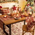 thumbnail image 3 of Plaid Christmas Table Runner, Winter Holiday Snowflake Table Runners, Xmas Decorations Indoor Outdoor Farmhouse Home Kitchen Dining Party Decor, 3 of 6