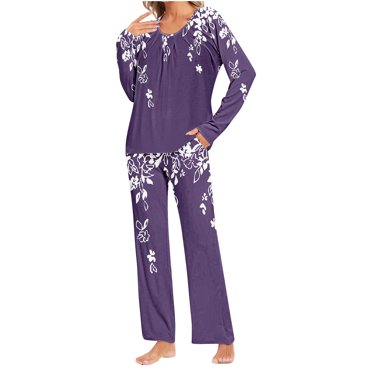 Rbaofujie Women's Sleepwear Ladies' Gradient Printed Casual Top Pants Pajama Set Christmas Pajamas for Family