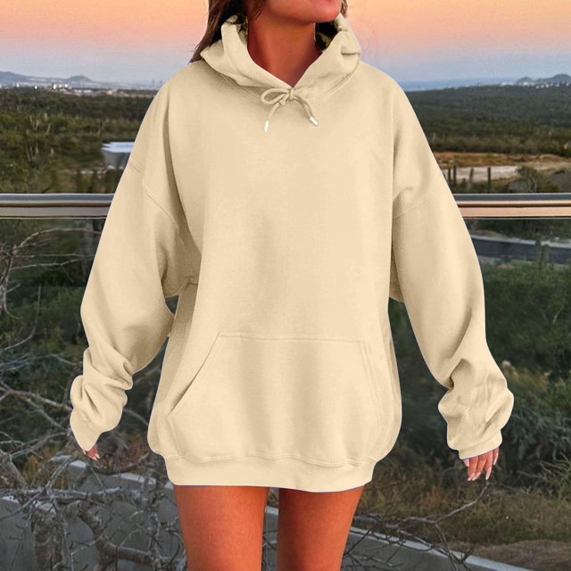 IMENGL Oversized Winter cotton hooded pullover sweatshirt, Yellow 4XL, Size M-5XL