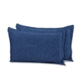 thumbnail image 3 of Marina Decoration Solid Embossed Pinsonic Coverlet Bedspread Bedding Ultra Soft Summer Quilt Set with Shams, Navy Blue Color, 3 of 6
