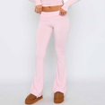 thumbnail image 3 of Ladies Basic Pants Slim Fit Solid Color Y2K Style Vacation Outfit (Black S), 3 of 7