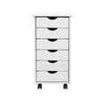 thumbnail image 4 of Pemberley Row Solid Wood White Utility Cart Rectangular Mobile Compact 15.25" x 13.25" x 25.75" Assembly Required, 4 of 9