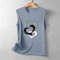 thumbnail image 4 of Timegard Camisoles pour Femmes Col Rond Imprimé Cœur Sans Manches Confortables Décontractées Amples Chemises Hauts Blouse, 4 of 5