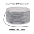 thumbnail image 2 of Unique Bargains Nylon Beading Thread Cord 2mm Extra Strong Braided Nylon String for Necklace Crafting 15M/49 Feet, Grey, 2 of 5