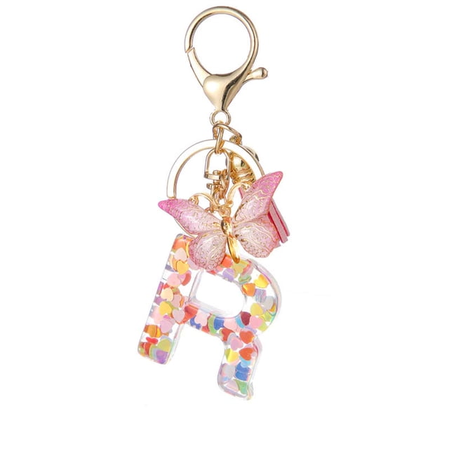 TopLLC New English Letter Keychain Hanger Car Keychain Bag Accessories Suspension components