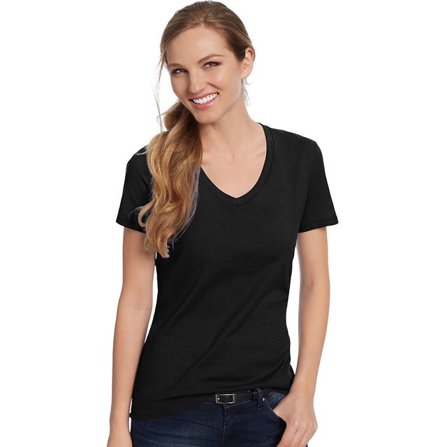 Hanes T-Shirt Col en V pour Femmes Nano-T