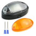 thumbnail image 1 of LED RV Exterior Porch Utility Light Oval 12v 300 Lumen Lighting Fixture Replacement Lighting for RVs Trailers Campers 5th Wheels Black Base Clear and Amber Lens (Black with on/Off Switch 1-Pack), 1 of 5