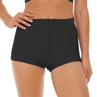 zicth Black Womens Bikinis Women Swim Shorts High Waisted Bathing Suit Bottoms Tummy Control Swim Boyshorts Full Coverage Boardshort Swim Trunks Size M
