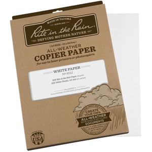 Rite In The Rain Weatherproof Laser Printer Paper, A4 Paper Size 21 x 29.7cm, 20# White, 200 Sheet Pack (No. 8512)