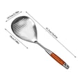 thumbnail image 2 of Stainless Steel Slotted Spoon Kitchen Utensil with Ergonomic Wooden Handle for Efficient Draining Frying and Serving, 2 of 5