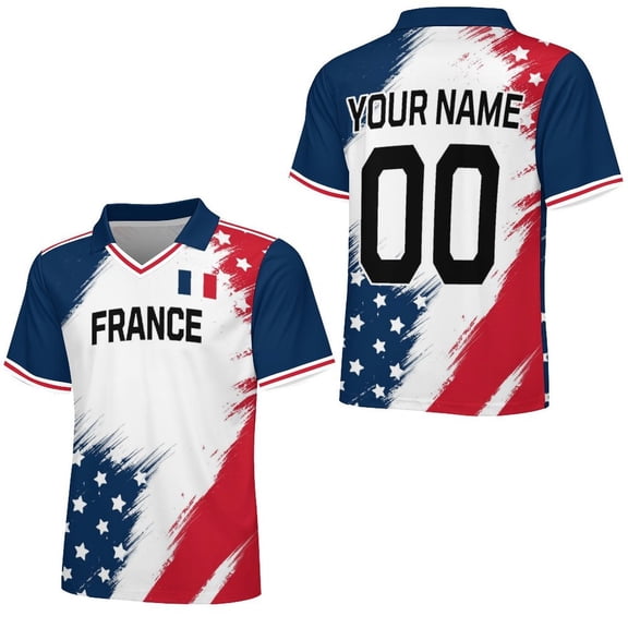 Chandail de Soccer de France Personnalisé 2026 Chandail avec Nom et Numéro Personnalisés pour Hommes Femmes Enfants Style National Country Chandail de Fan de Soccer