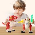 thumbnail image 2 of SIYTUAU Alloy Dinosaur Deformation Robot Combined Model Childrens Simulation Assembly Display Box Ornament Toy A Red Alloy Dinosaur Robot Toy For Kids A, 2 of 8