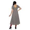 thumbnail image 4 of Moomaya Longues Robes Tuniques en Coton Imprimé à Manches Courtes avec Fente avant pour Femmes, 4 of 6