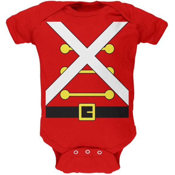 Costume de Noël Toy Soldier Rouge Doux pour Bébé une Pièce