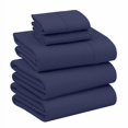 thumbnail image 1 of Ruvanti 100% Cotton Sheets - Crispy Cooling Percale Sheets For Split King Size Bed, Breathable & Durable Split King Sheet Set For Adjustable Bed, 16 Inches Deep Pocket Bed Sheets, Crown Blue, 5 Pcs, 1 of 1
