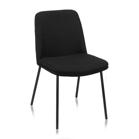 Bouclair Chaise de Salle à Manger en Tissu et Métal Noire