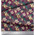 thumbnail image 2 of Soimoi Georgette Viscose Fabric Monstera Leaf & Floral Decor Fabric Printed Yard 42 Inch Wide, 2 of 5