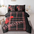 thumbnail image 1 of YST Sports King Comforter Set, 7-Piece, Sport Theme, Neon Glowing Red, King, 1 of 4