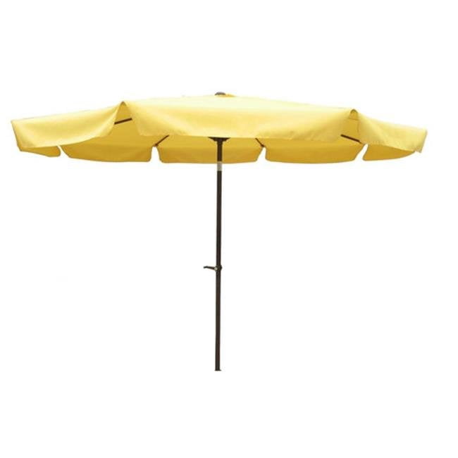 International Caravan YF-1104-3M et YW Parasol Extérieur en Aluminium de 10 Pieds avec Rabats Jaune