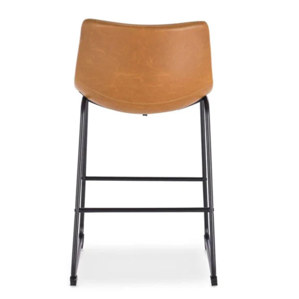 Heavenly Collections Tabourets de Bar Modernes en Similicuir pour Cuisine, Fauve, Style Mid-Century