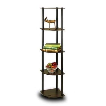 Furinno 99811EX/BK Turn-N-Tube Étagère d'Angle à 5 Niveaux, Espresso/noir
