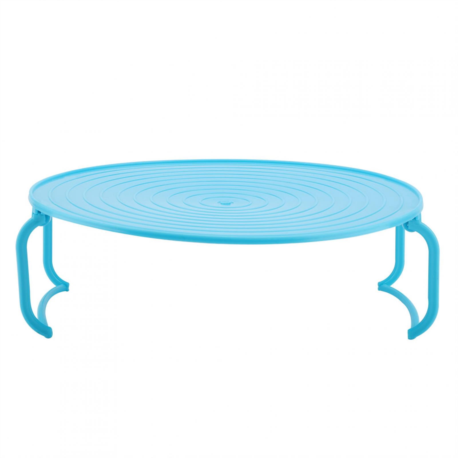 Viccilley Microwave Oven Tray Rack-Multifunctional Plastic Microwave Oven Heating Layered Steaming Rack Cooking Tray Rack(Blue)