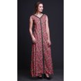 thumbnail image 3 of Bimba Robe Anarkali à Feuilles Roses, Col Mandarin, Sans Manches, Kurtis pour Femmes, Robe Maxi à Imprimé, Petit, 3 of 6