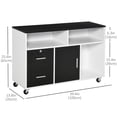thumbnail image 3 of HOMCOM Printer Stand Office Mobile Cabinet Organizer w/ Castor Drawer Black, 3 of 10