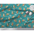 thumbnail image 2 of Soimoi Tissu en Voile de Coton Vert Imprimé Insectes & Chats 1 Yard 42 Pouces de Large, 2 of 3