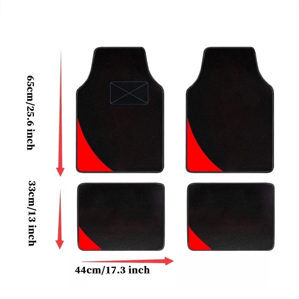 Tuqiang Car floor mats for Mazda for B2500 Plush-tread floor mats Suede Black and Red