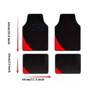 Tuqiang Car floor mats for Mazda for B2500 Plush-tread floor mats Suede Black and Red