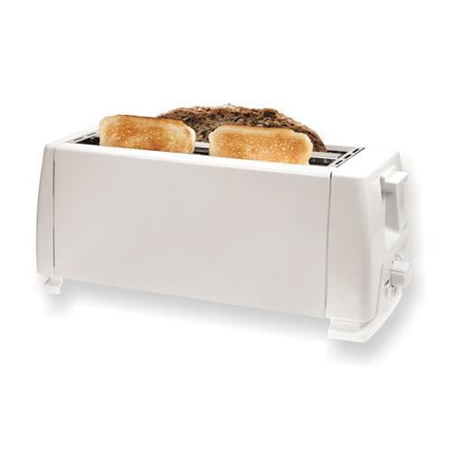 Hauz Basics Living 4-Slice Toaster, White with Wide and Long Slots, Browning Control