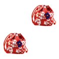 thumbnail image 1 of VONKY Japanese Drawstring Bag Coin Purse Food Pouch Durable and Portable Red 14x12x16cm 2Set, 1 of 6