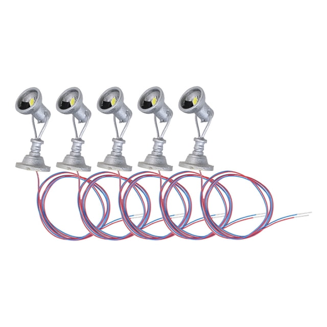 LYM20 5 Pcs Modèle de Chemin de Fer Lampe 1:87 Projecteur Projecteurs Échelle HO DEL Chaudes