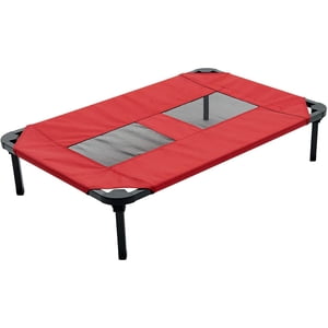 Lucky Lit de confort pour chien 30 Lit de chien élevé de pouce rouge