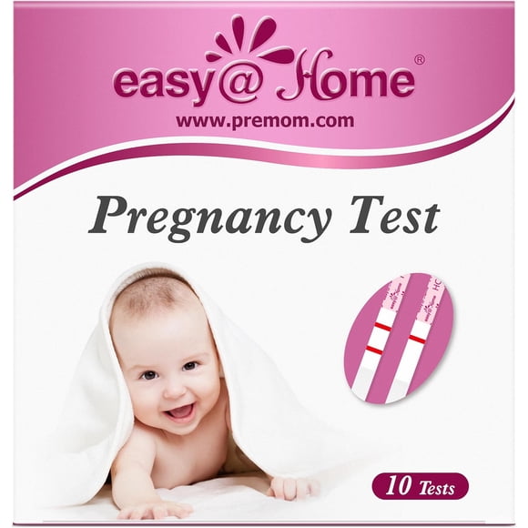 Easy@Home Early Detection Pregnancy Test Strips – Detect hCG 25 mIU/mL – Instant Home Urine Pregnancy Test Strips, 10 Count