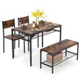 thumbnail image 1 of Costway Dining Table Set for 4 Rectangular Table with 2 Chairs, 1 Bench, Storage Racks Rustic Brown, 1 of 10