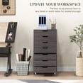 thumbnail image 4 of Vinsetto Mobile Filing Cabinet with Drawers File Cabinet with Wheels Grey, 4 of 10
