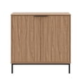 thumbnail image 4 of Nexera Slim 2-Door Storage Accent Cabinet, Light Walnut, 4 of 8