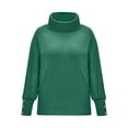 thumbnail image 4 of Babysbule Chandails pour Femmes Liquidation Mode Col Roulé Uni pour Femmes Manches Longues Style Ample Tricot Hauts Blouse pour Dames, 4 of 8