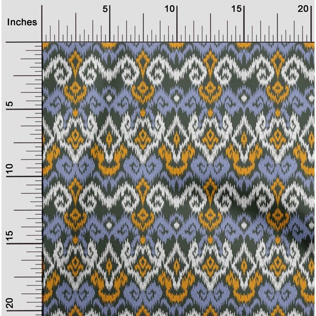 oneOone Silk Tabby Fabric Diamond & Swirl Ikat Decor Fabric Printed BTY 42 Inch Wide