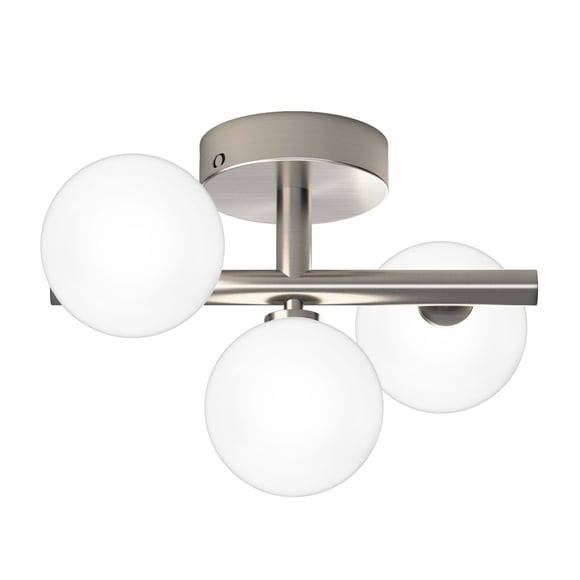 Artika Bloom Modern Flush Mount Ceiling Light Fixture, Brushed Nickel