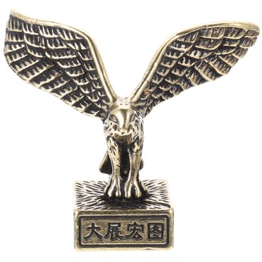 Figurine en Forme d'Aigle Antique Statue Miniature d'Aigle en Laiton pour la Maison