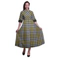 thumbnail image 1 of Bimba Check Ladies Button Down Print Dress A-Line Cocktail Party Shirt Dress-Small, 1 of 5