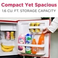 thumbnail image 3 of Frigidaire 1.6 Cu. ft. Retro Mini Fridge with Side Bottle Opener, Compact Refrigerator with Freezer Compartment, Red, 3 of 11